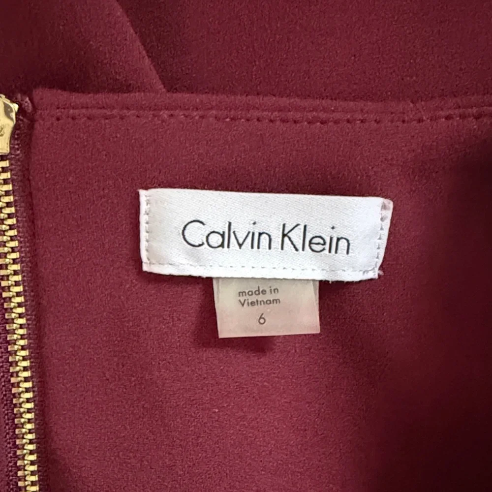 Calvin Klein Burgundy Long Sleeve Dress - Picture 3 of 6